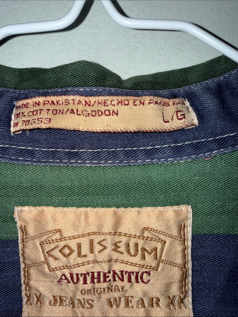 Vintage Coliseum Striped Button-Up Long Sleeve Brushpopper Western 100% Cotton L - Picture 8 of 12